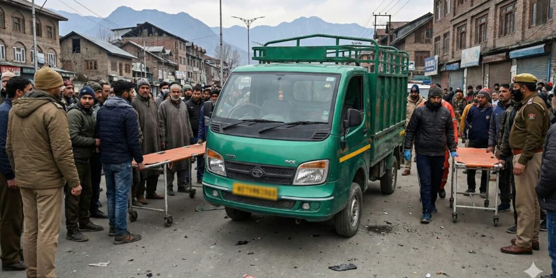 *Five Injured After Load Carrier Overturns in Nowgam, Srinagar*