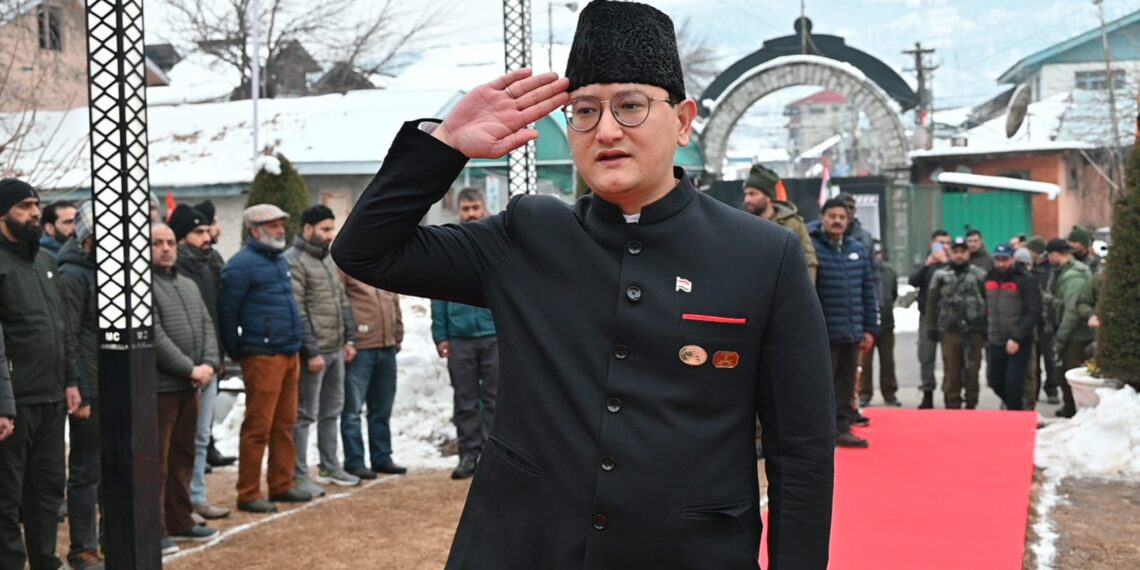 77th Republic Day Celebration; Minga Sherpa unfurls tri-color at DC office B’la