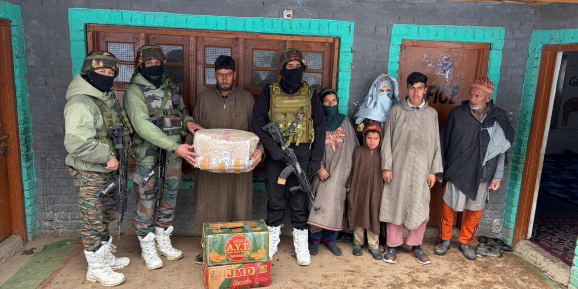 *52 RR Indian Army Provides Relief to Earthquake-Hit Family Kandi in Baramulla*
