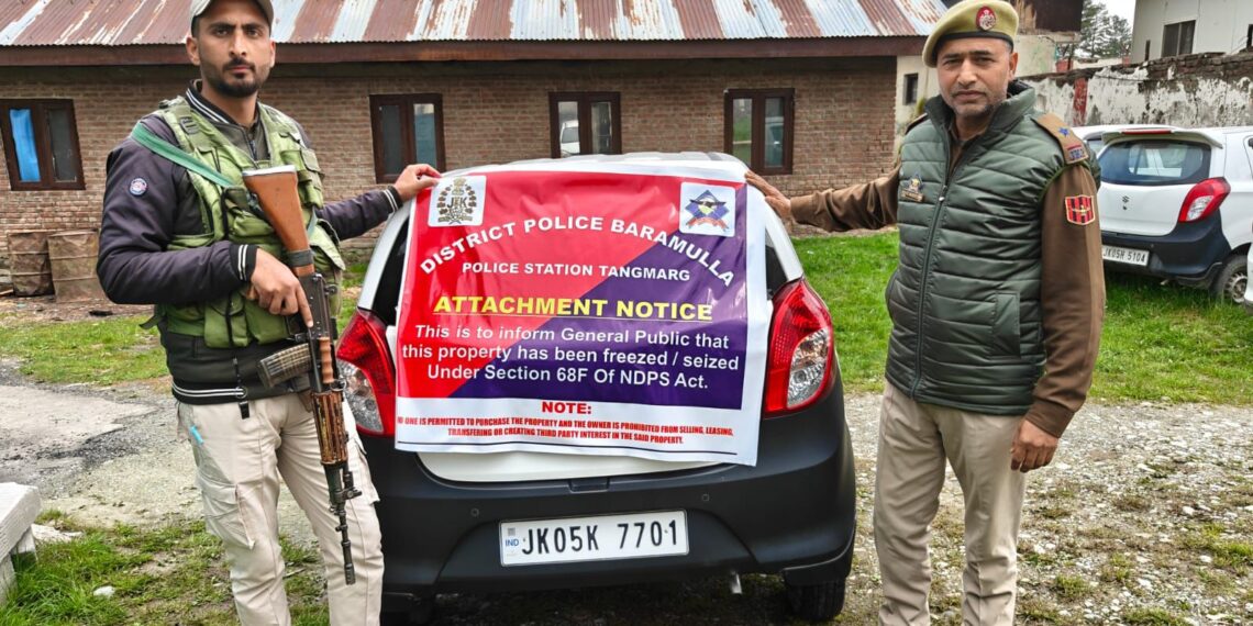 Police attach vehicle linked to drug trafficking case in Baramulla