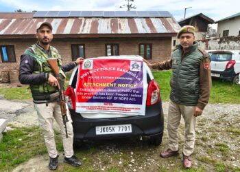 Police attach vehicle linked to drug trafficking case in Baramulla