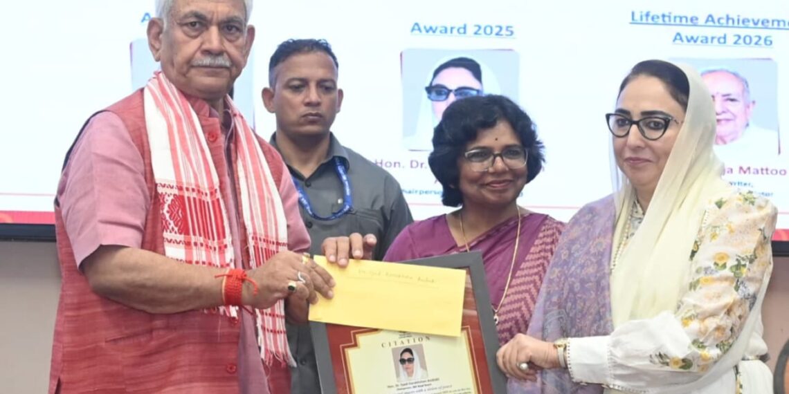 LG Sinha Honors Nari Shakti with Lal Ded National Award in a ceremony at Srinagar