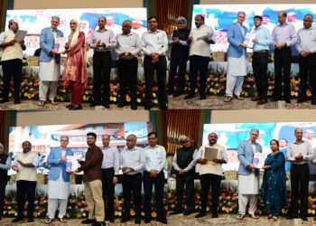 CM Omar Abdullah hands over appointment letters to 132 junior engineers at SKICC