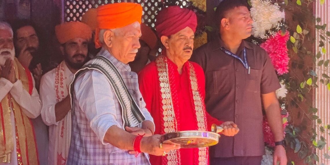LG Sinha pays obeisance at Mata Kheer Bhawani Temple on Jyeshtha Ashtami