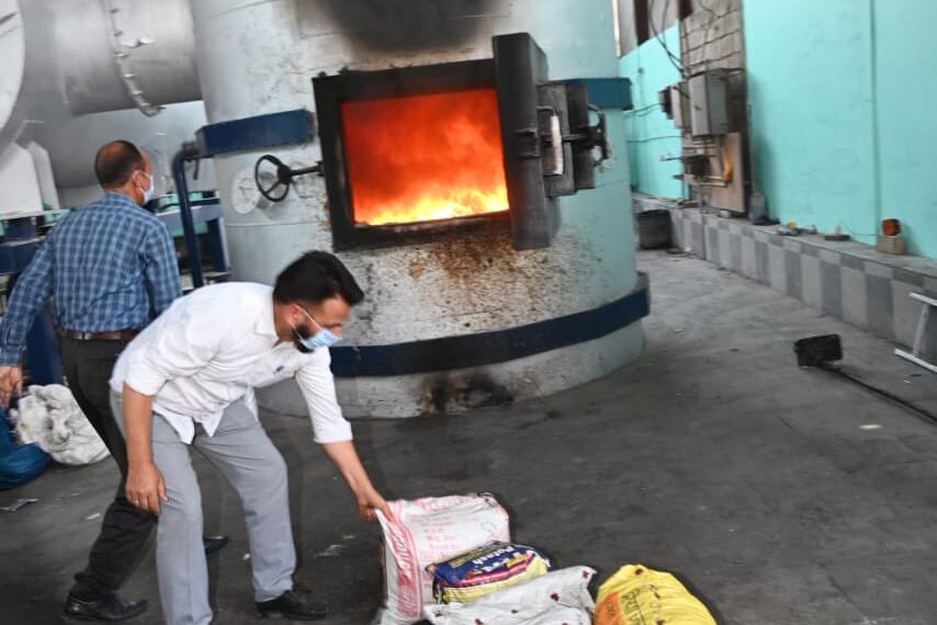 EOW, ANTF Kashmir destroy seized drugs at Lassipora Pulwama