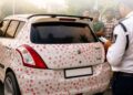 *Girlfriend leaves 3,400 kiss marks on car; cops fine man Rs 5,500, order removal*