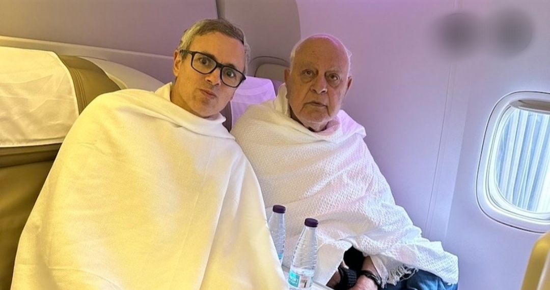 Dr. Farooq, Omar Abdullah greets people on Eid Ul Fitr