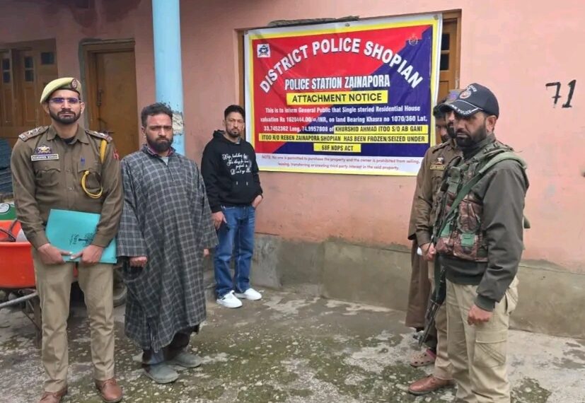 Police attach residential house acquired through proceeds of drug trade in Shopian 