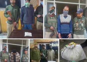 Four drug peddlers arrested with over  7.340 Kgs of Contraband in Anantnag 