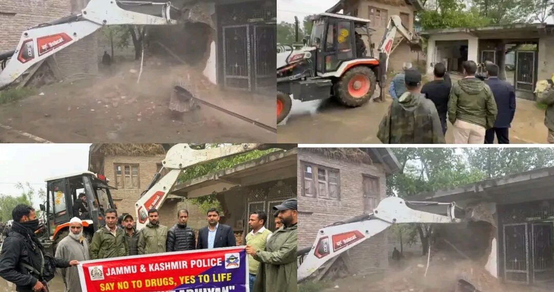Police, Admin destroy illegal assets of drug accused in Shopian