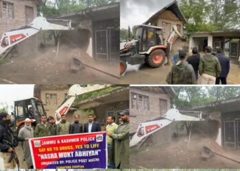 Police, Admin destroy illegal assets of drug accused in Shopian