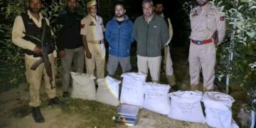 Police unearth underground drug hideout in Shopian; 28.968 kgs of crushed cannabis powder recovered