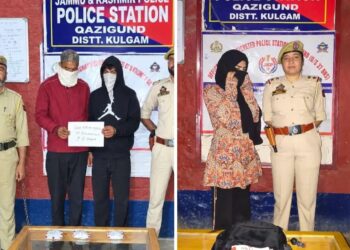 Woman Among Three Drug Peddlers Arrested in Kulgam, 190.5g Substance Recovered