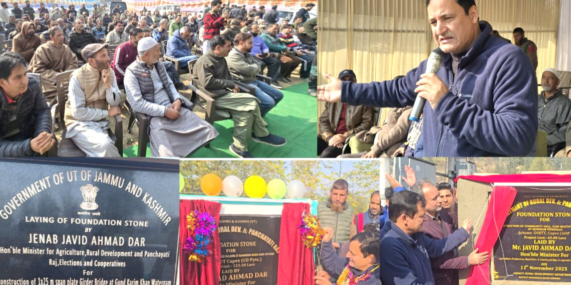 Javid Dar lays foundation stones for various developmental projects across B’la