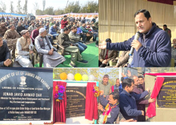 Javid Dar lays foundation stones for various developmental projects across B’la