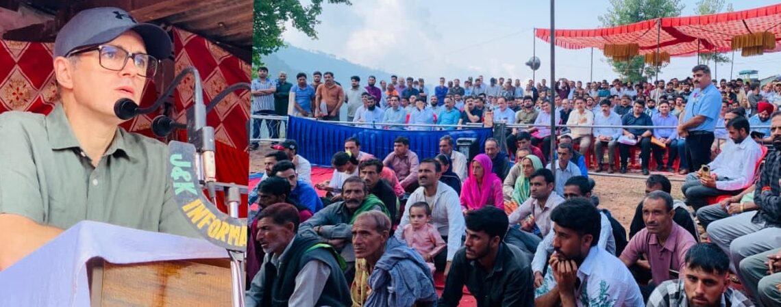 J&K CM Omar Abdullah announces 5-marla land to flood affected homeless & landless families in Billawar Kathua-Pic/Kashmir Horizon