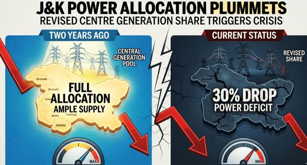 J&K power allocation drops 30% in two years as centre revises central generation share