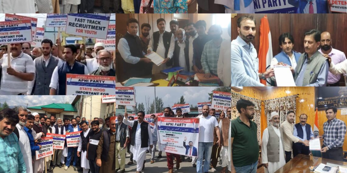 Apni Party submits memorandums to respective DMs in all 10 districts of  Valley
