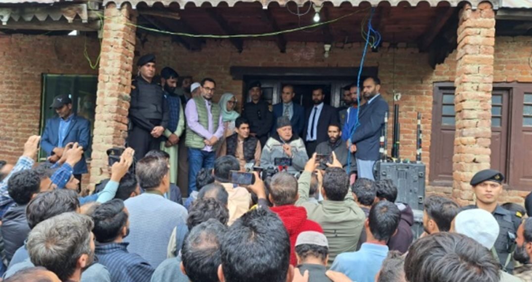 Dr. Farooq visits family of Brave heart Syed Adil Hussain, Calls for review of Indus Water Treaty