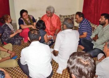 LG visits slain Rahul Bhat’s family in Jammu