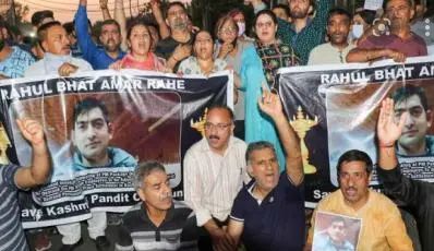 Kashmiri Pandits continue protest against Rahul Bhat’s killing