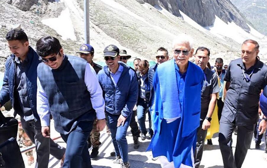 LG Embarks On Pilgrimage To Amarnath Ji via Baltal track