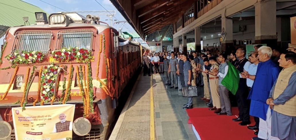 Apple Express: LG Flags Off Budgam-Delhi Parcel Train