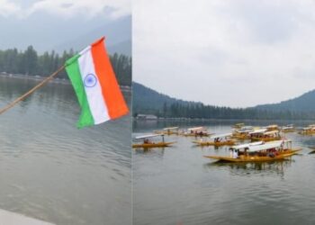 LG  Sinha flags off ‘Har Ghar Tiranga’ rally at Dal Lake Srinagar