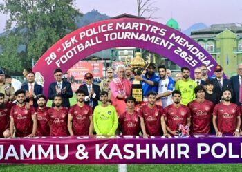 LG Salutes J&K Police Martyrs at 2th J&K Police Martyrs Football Tournament Closing in Srinagar