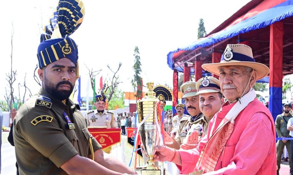 LG Sinha attends the Passing Out Parade of J&K Police Constables at STC Talwara