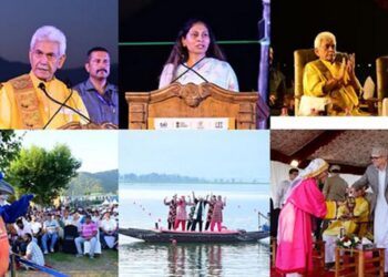 A Historic Handshake: LG Sinha, CM Omar Grace Water Sports Festival