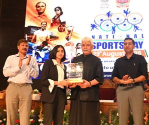 LG Sinha Pays Tribute to Major Dhyan Chand on National Sports Day