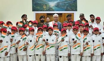 LG Sinha lauds Army’s role in youth dev, interacts with AGS Students