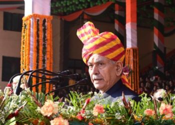 LG Sinha unfurls National Flag at Republic Day Main function At M A Stadium Jammu
