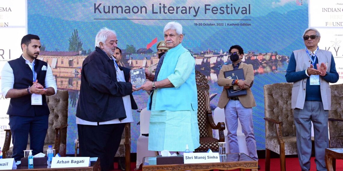 LG Sinha during the Kumaon Literary Festival at the Kashmir International Convention Centre