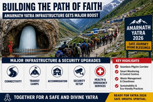 Divine Journey, Modern Paths: LG Sinha’s Infra Push Redefining Amarnath Yatra