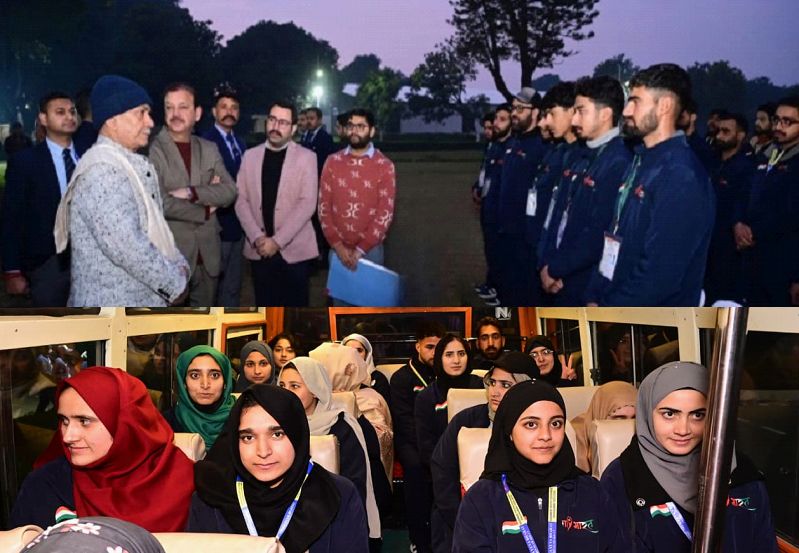 LG flags-off the first Group of Mera Yuva Bharat’s Kashmiri Youth Exchange Prog