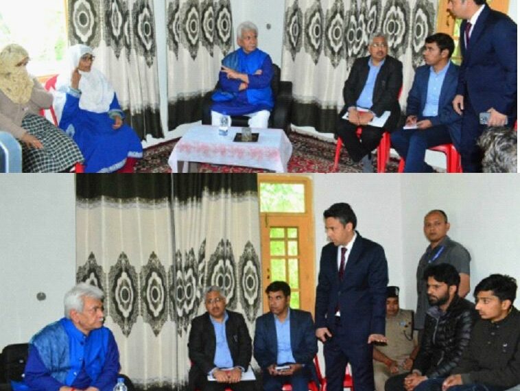 LG meets family members of the victims of Srinagar Boat Tragedy