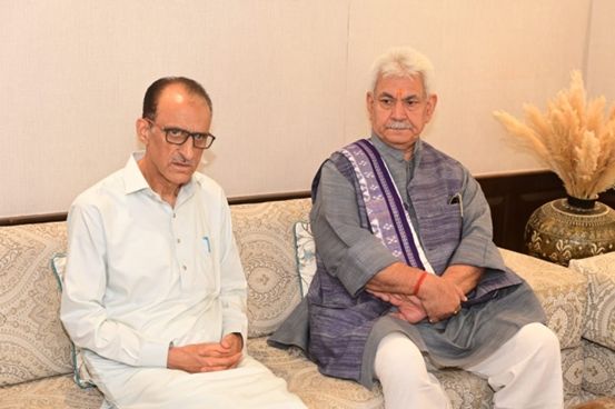 LG visits family members of Slain Dy SP Humayun Bhat in Humhama