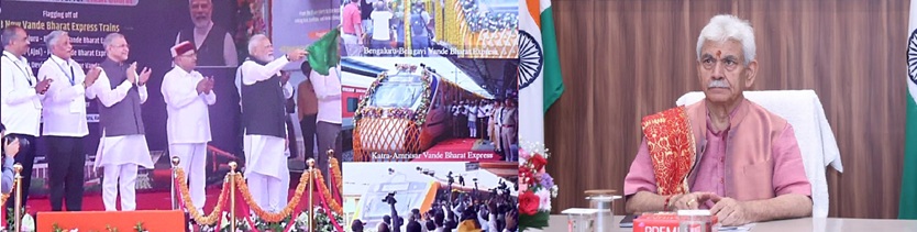 PM Modi flags off Amritsar Vaishno Devi-Katra Vande Bharat Train, LG Sinha expresses gratitude
