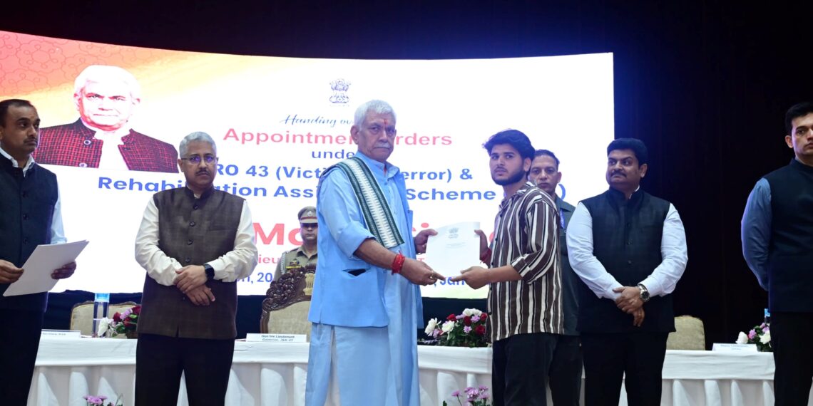 Lieutenant Governor handed over appointment letters to the families of terror victims of Jammu Division