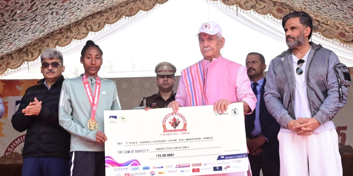 LG Felicitates the Winners of Kashmir Marathon-2025