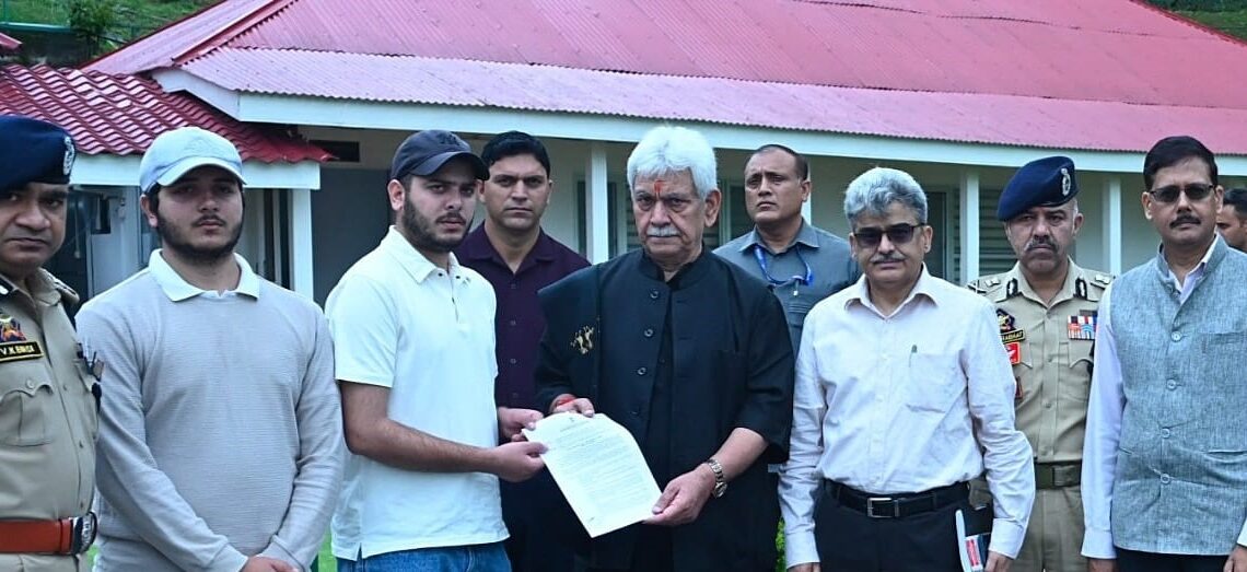 Anantnag Attack: LG Sinha hands over appointment letter to son of Martyr HC Ashiq Hussain Qureshi