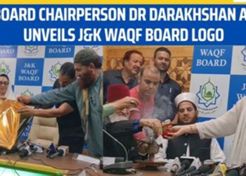 Darakhshan Andrabi launches New Logo for J&K Waqf Board