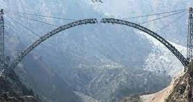 Lower ends of arch of world’s highest railway bridge in JK connected