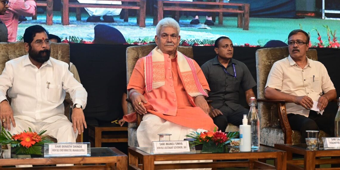 LG Sinha, Maha CM attend the launch of “Hum Sab Ek Hain”, an initiative of Sarhad Foundation, Pune