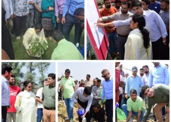 Mandeep Kaur leads plantation drive; reviews progress on modern Abattoir at Allochi Bagh