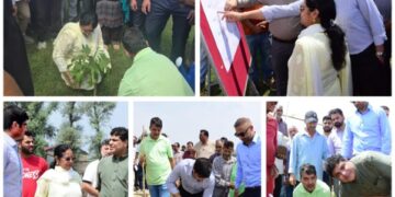 Mandeep Kaur leads plantation drive; reviews progress on modern Abattoir at Allochi Bagh
