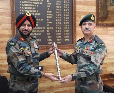 Maj Gen Sanjiv Singh Slaria takes over as GOC Counter Insurgency Force Kilo
