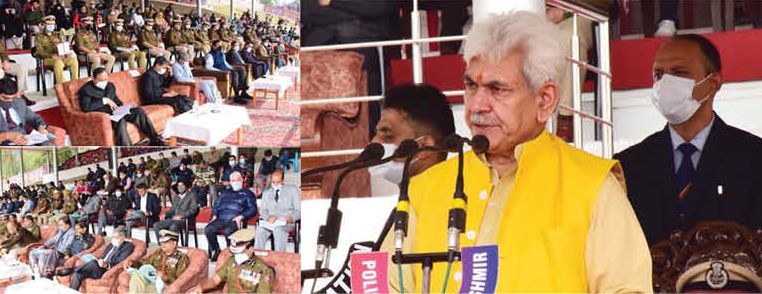 LG attends Police Commemoration Day Parade; lays floral wreath at “Police Martyrs’ Memorial”